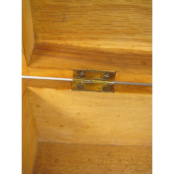 Antique Wooden Box Ornate Metal Hinges Latch Hand Made Crafted Lidded - Picture 7 of 16